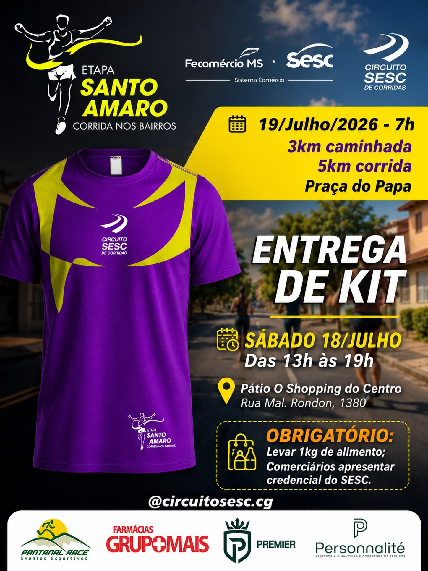 Circuito Sesc de Corrida nos Bairros realiza entrega de kits em Campo Grande