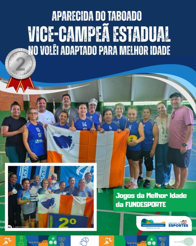 Aparecida do Taboado é Vice-Campeã Estadual no Vôlei Adaptado da Melhor Idade