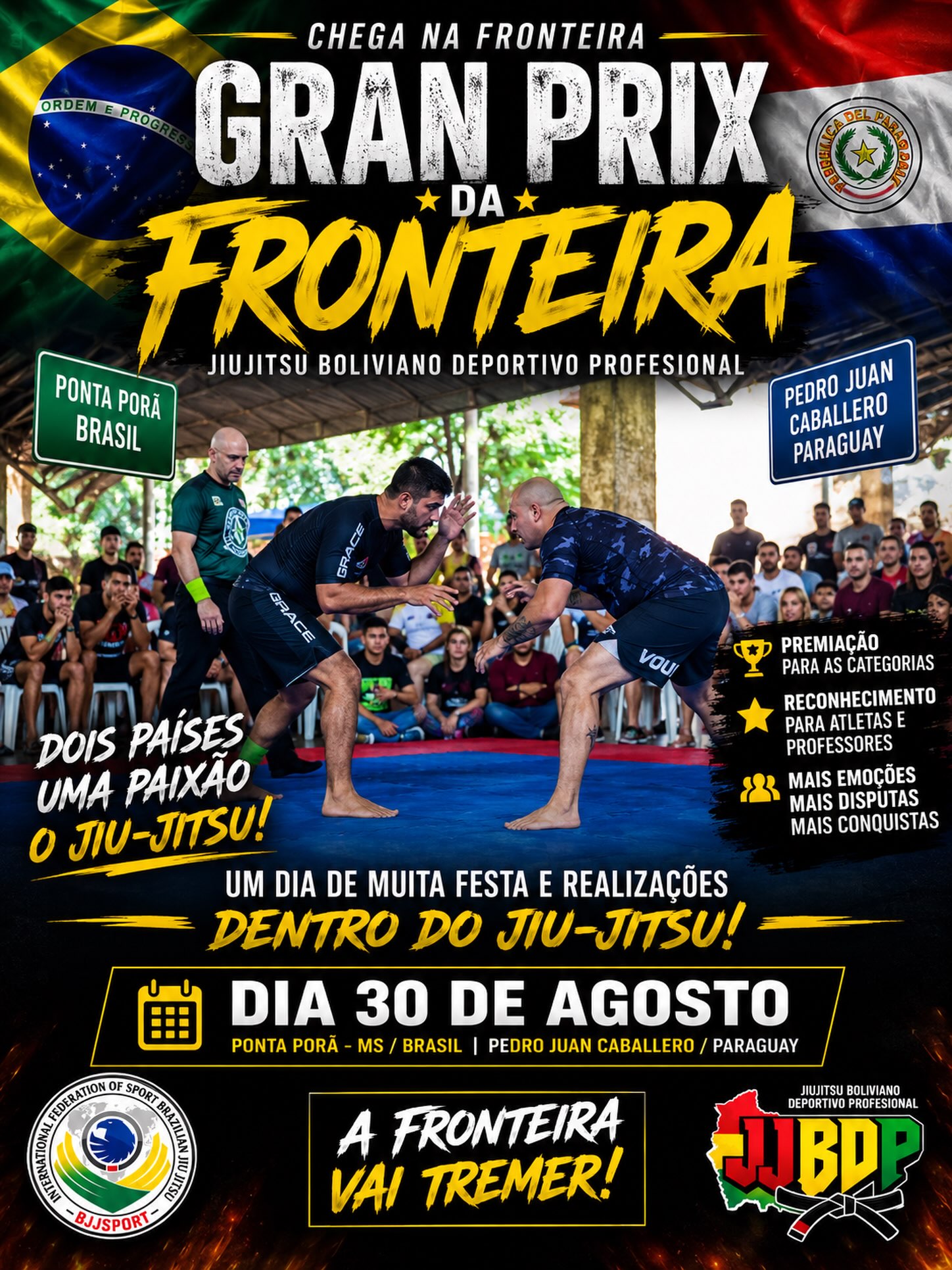 Gran Prix da Fronteira reunirá atletas de jiu-jítsu do Brasil e do Paraguai