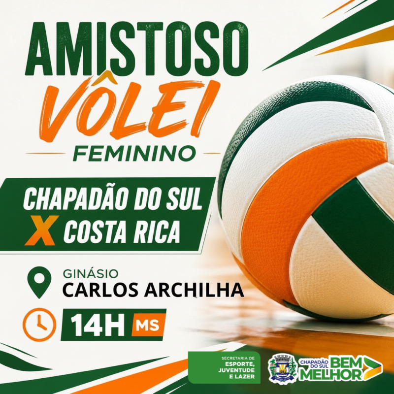 Vôlei feminino de Chapadão do Sul recebe Costa Rica para amistoso nesta sexta-feira